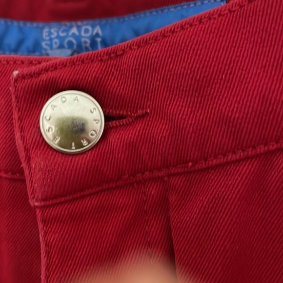 ESCADA SPORT "Linda" Red Jeans  Stretch Size 38  Made In Italy - Picture 6 of 6